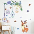 thumbnail image 4 of Wosthever Pegatina de pared de PVC, calcomanías de jaula de pájaros, Mural de fondo, póster de arte plano, autoensamblaje, dormitorio extraíble, Decoración del hogar Wosthever HA077602-00B, 4 of 6