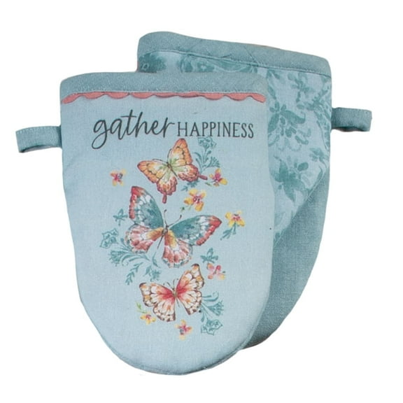 "Gather Happiness" Garden Butterfly Grabber Mitt by Kay Dee Designs - Butterfly Oven Mitt Potholder