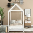 thumbnail image 3 of Aukfa House Bed, Wooden Twin Bed Frame for Kids - White, 3 of 8