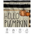 thumbnail image 5 of Hello Pumpkin Bed Skirt King Size 16 Inch Drop, Thanksgiving Fall Black Stripe Linen Farmhouse Wrap Around Dust Ruffle Bedskirts, Wrinkle & Fade Resistant Easy Fit Bedskirt with Adjustable Elastic, 5 of 8