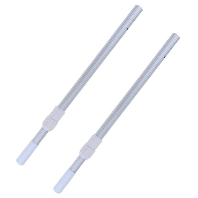 2x Piscina Poste telescópico de 2 piezas Aleación de aluminio para Cepillos Aspiración Mejor agarre Plata Cola Poste telescópico de la piscina