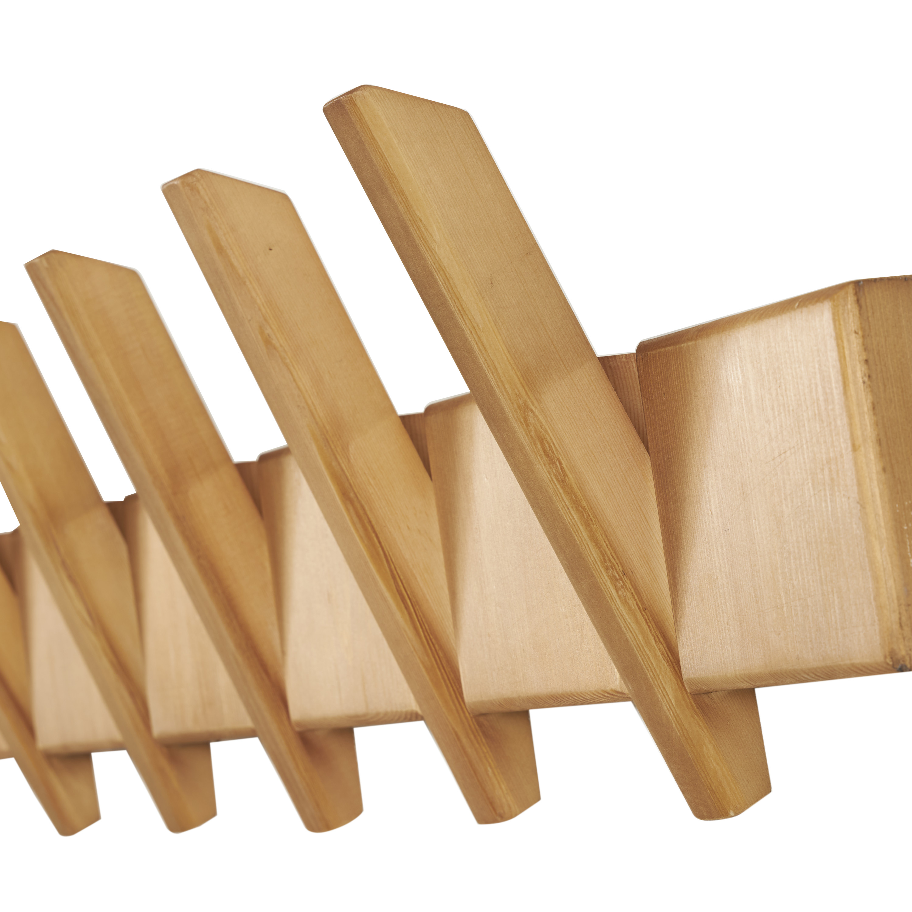 DecMode 36" x 9" Brown Wood Minimalistic 6 Hanger Wall Hook, 1-Piece