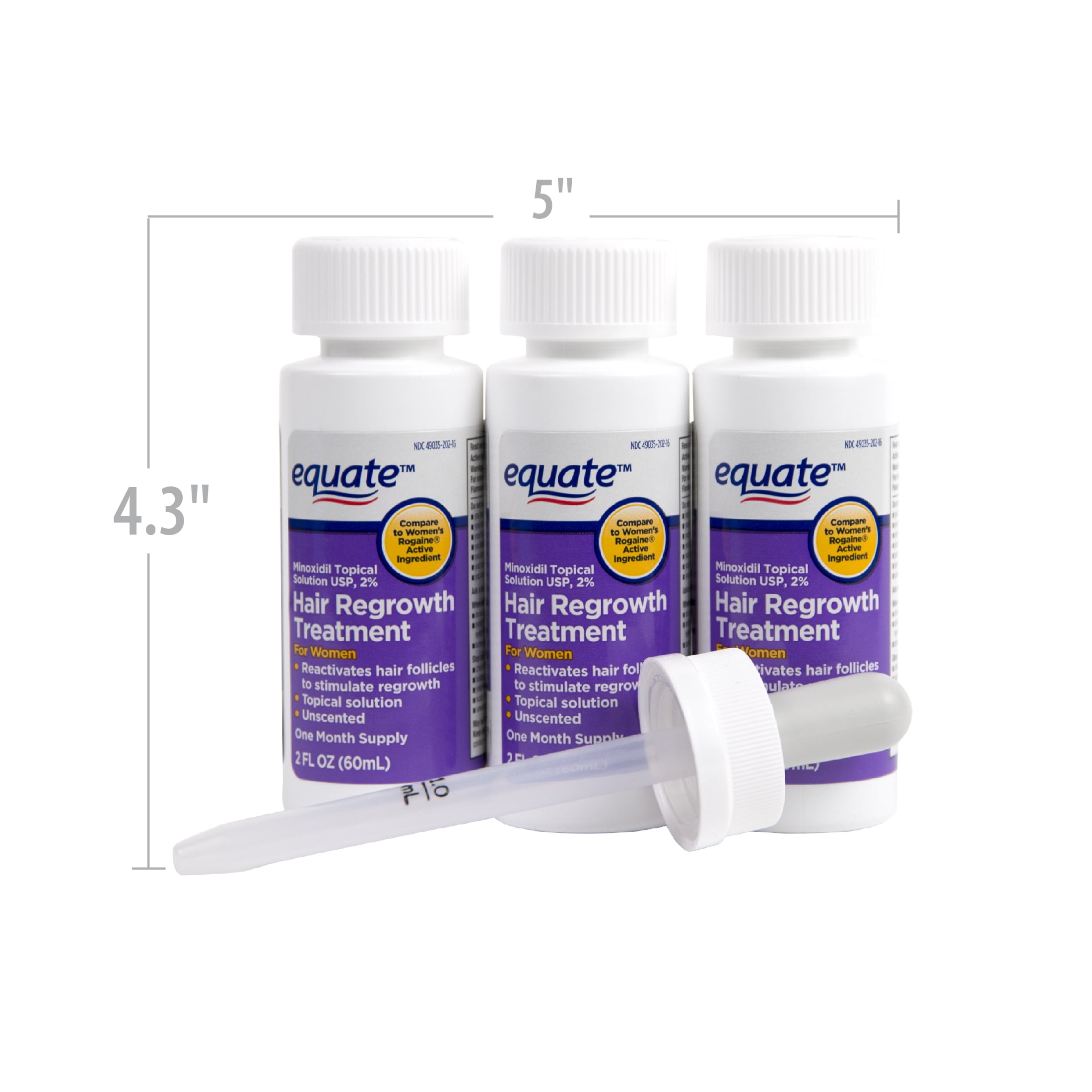 Equate Women S Minoxidil Topical Solution For Hair Regrowth 2