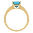 thumbnail image 4 of 2.7 ct Cushion Cut Simulated Turquoise Solitaire with Accents Engagement Ring for Women in 18K Yellow Gold, 4 of 5