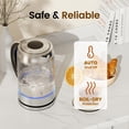 thumbnail image 3 of TOPZEE 1.7L Glass Electric Kettle for Coffee & Tea, Hot Water Boiler with 6 Preset Temperatures, Keep Warm and Memory Function, Auto Shut-off & Dry B, 3 of 7