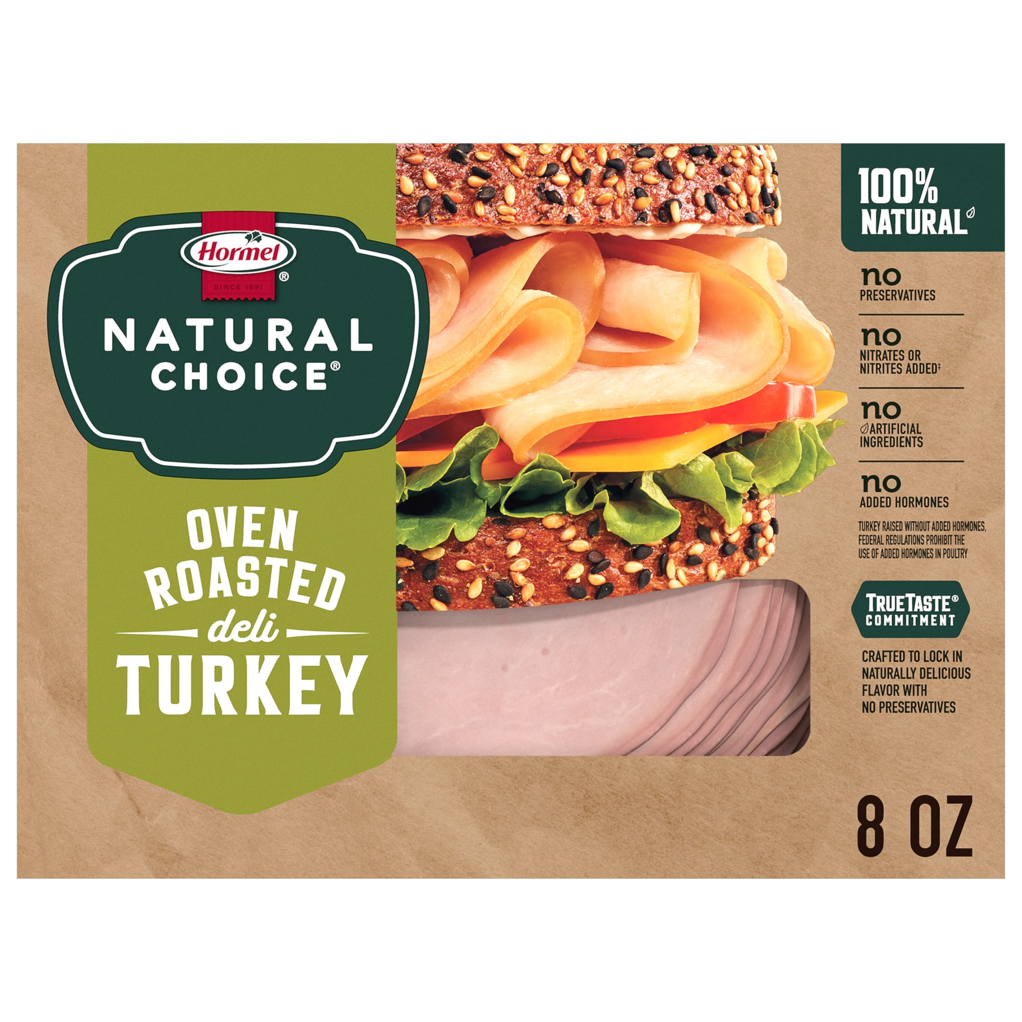 Hormel Natural Choice Oven Roasted Turkey Deli Lunchmeat, 8 oz Resealable Package