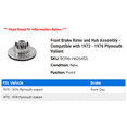 thumbnail image 2 of Front Brake Rotor and Hub Assembly - Compatible with 1973 - 1976 Plymouth Valiant 1974 1975, 2 of 2