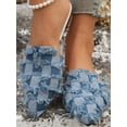 thumbnail image 4 of Gomelly Women Flat Slides Pointed Toe Mules Flats Slip On Backless Loafers Anti-Slip Ballets Party Light Blue Denim 7.5, 4 of 9