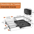 thumbnail image 4 of Escurridor de Trastes Extensible - Gran Escurridor de Platos y Trastes de Acero Inoxidable para Encimera de Cocina, con Soporte para Utensilios, 4 of 7