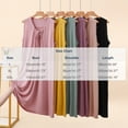 thumbnail image 3 of ZyeKqe Womens Sleep Shirts Sleeveless Crewneck Nightgown Tie Front Pleated Casual Lightweight Comfy Home Wear Dress, 3 of 5