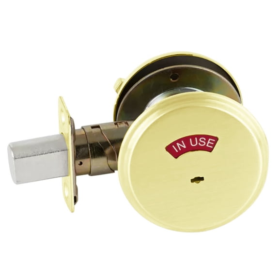 Schlage B571 605 Grade 2 Door Bolt Occupancy Indicator Adjustable 2-3/8 and 2-3/4 Backset Bright Brass Finish