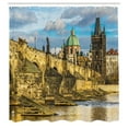 thumbnail image 3 of Ambesonne Cityscape Shower Curtain, Czech Antique Castle, 69"Wx84"L, Multicolor, 3 of 5