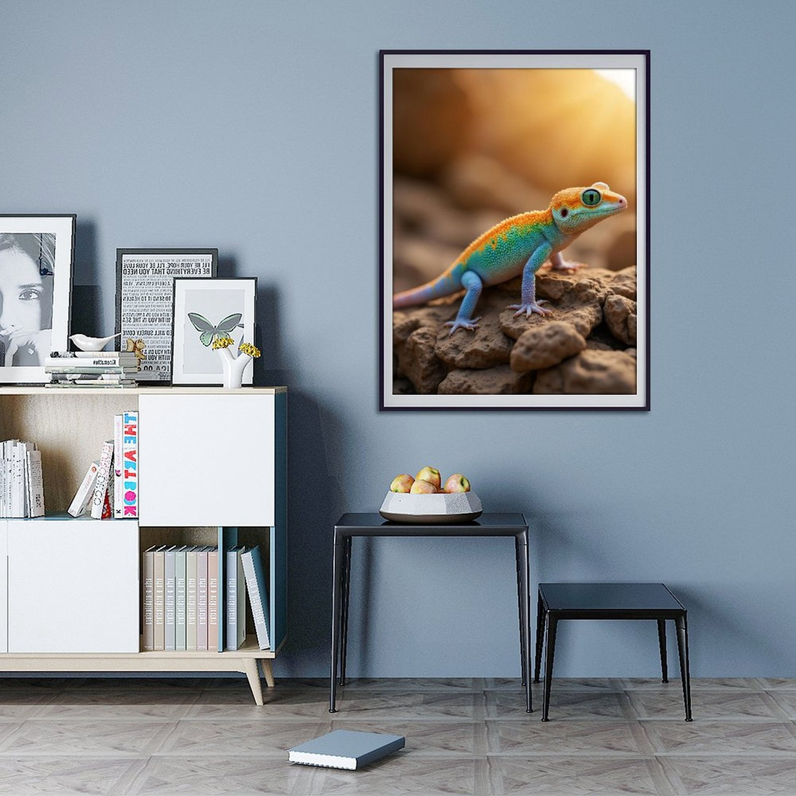 Diamond Art Kits for Adults - 5d Colorful Lizard On Rocks Diamond Painting for Adults, Diamond Art for Adults Beginners, Diamond Painting Kits for Adults for Home Wall Decor