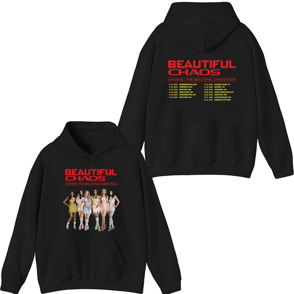 Katseye Merch The Beautiful Chaos Tour Hoodie Men Women Long Sleeve Pullover Graphic Tops