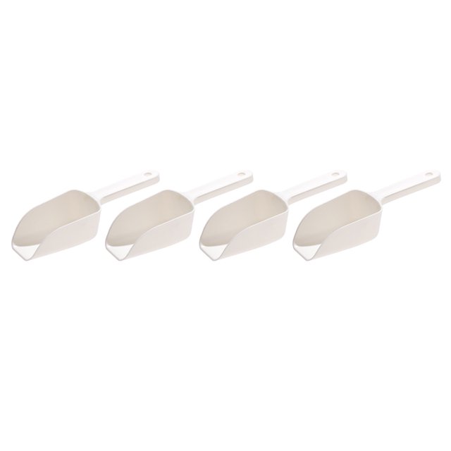 1 Set 4Pcs Food Shovels Kitchen Flour Scoops Dried Fruit Shovels (White)