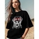 thumbnail image 3 of Women's T-Shirt,Short Sleeve Tee Shirts Casual Tops Dog with Glasses Crewneck T Shirt for Women, 3 of 8