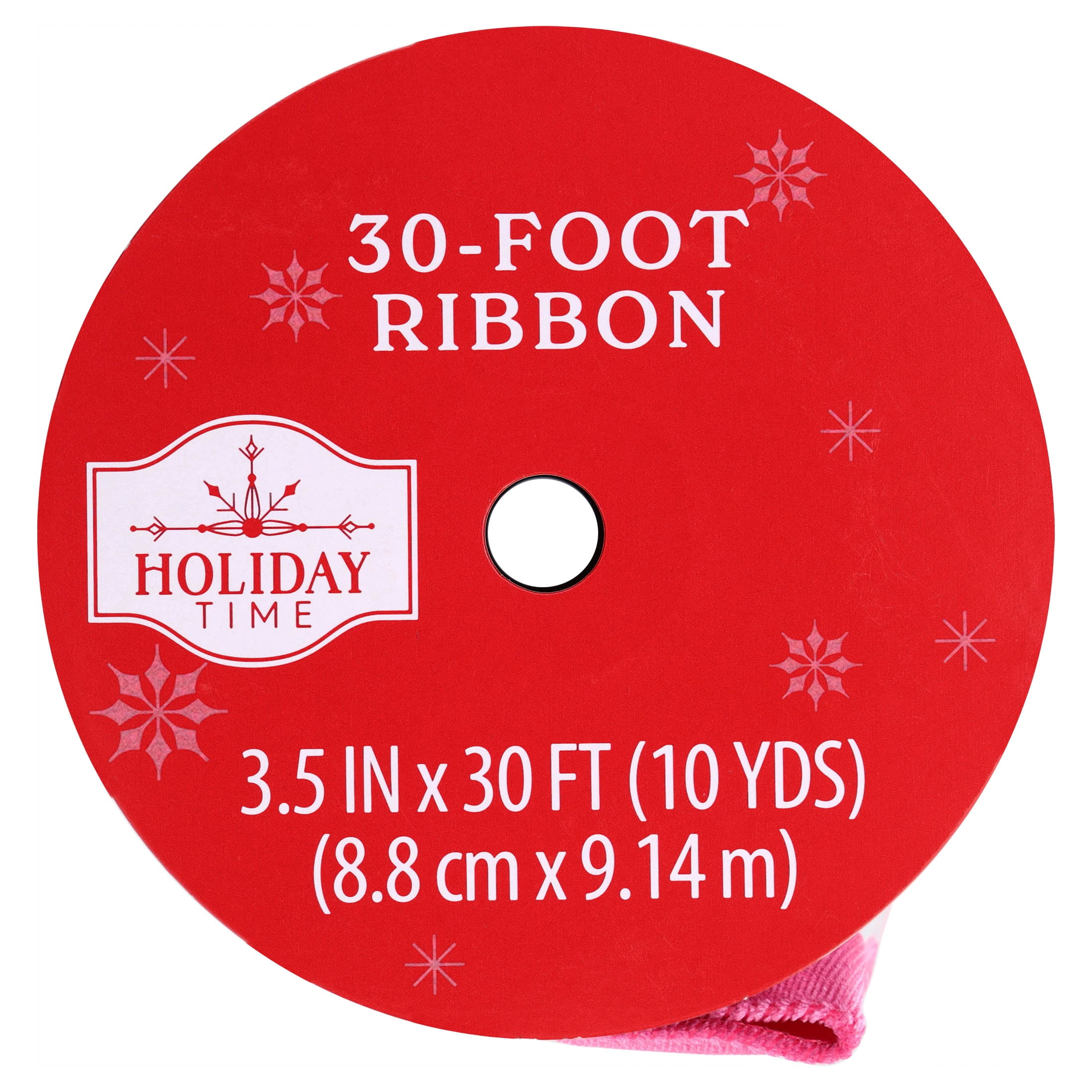 Hot Pink Velvet Christmas Ribbon, 3.5" x 30', by Holiday Time