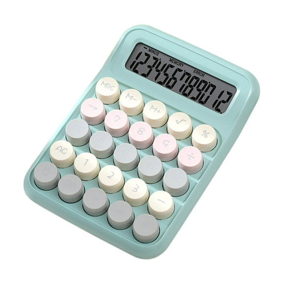 YOTQUSKI Mechanical Switch Calculator, Mini Digital Desktop Calculator with 12-Digit LCD Display, Portable Cute Calculator with Sensitive Button Pocket Size for School Home Business Office