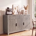 thumbnail image 5 of Poshby 47" Fluted Credenzas Sideboard Buffet Cabinet with 2 drawers, 3 Doors for Living Room, Gray, 5 of 9