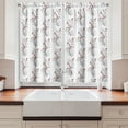 thumbnail image 2 of Ambesonne Flower Kitchen Curtains, Curvy Dotted Branches, 55"x39", Red Black White, 2 of 3