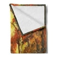 thumbnail image 2 of Fantasy Soft Flannel Fleece Throw Blanket, Abstract Pathway in Autumn Forest with Shady Leaf of Deciduous Trees View Art, Cozy Plush for Indoor and Outdoor Use, 50" x 70", Orange Yellow, by Ambesonne, 2 of 5