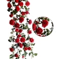 thumbnail image 3 of Vides de rosas artificiales Flores de seda falsas Guirnaldas Colgando Rosa Telón de fondo de boda Oficina en casa Decoración de arco 1.8 m Inevent HA1071-03B, 3 of 6