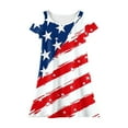 thumbnail image 4 of Abcomgle 4th Of July Dress for Toddler Girls American Flag Graphic Patriotic Dresses Casual A-Line Cold Shoulder Midi Dress Cute Swing Independence Day Sundresses for Kids Girls 11-12 Years, 4 of 4
