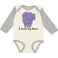 thumbnail image 3 of Inktastic I Love My Noni Elephant Purple Blue Boys Long Sleeve Baby Bodysuit, 3 of 5