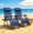 Blue, variant on Kelno Recliner Chair 2 Pack Zero Gravity Adjustable Pillow Outdoor Portable Lounge Chair with Cup Holder Tray, Black