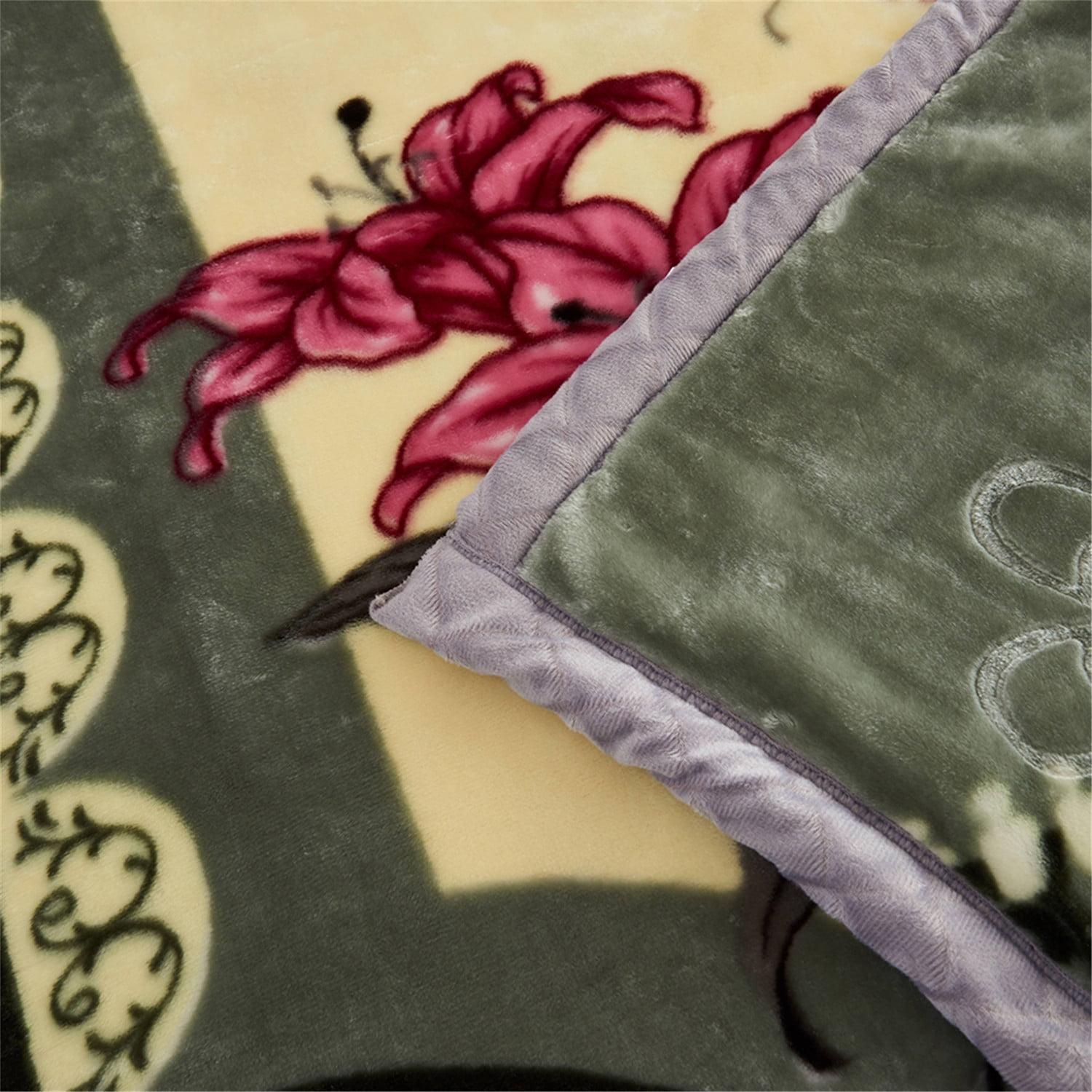 NC Thick Fleece Blanket King Size,10Lbs 2 Ply Faux Mink Bed Blanket For Winter, Green, 85"x93"