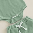 thumbnail image 6 of CAICJ98 Baby Boy Summer Outfits Button Short Sleeve Polo Shirts Romper Casual Shorts Set Infant Newborn Clothes (Green,0-3 Months), 6 of 6