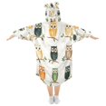 thumbnail image 2 of Wearable Blanket with Sleeves and Pocket Oversized Hooded Sweatshirt 3-14 YR Cartoon Cute Owls M, 2 of 7