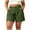 Army Green, variant on Women's Pluse Size Single Button Curved Patch Pocket Shorts, Loose Straight Leg Solid Casual Mid Short Bottoms for Women, Women's White, Sizes L-5XL
