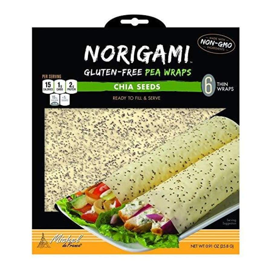 Norigami GlutenFree Pea Wraps by Michel de France Chia Seeds Size
