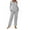 Light Gray, variant on Ekouaer Womens Pajama Sets 2 piece Lounge Sets for Women V-neck Long Sleeve Top and Elastic Waist Pants with Pockets