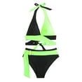 thumbnail image 3 of Sentmoon 2 Piece Swimsuit for Women Womens Bikini Oversized Swim Suit High Cut with Built in Bra Wireless Bathing Suit for Women Vacation for Vacation and Resort Wear XL, 3 of 10