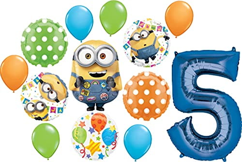 Minions 5th Birthday Party Supplies Despicable Me Otto Balloon Bouquet Decorations