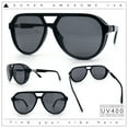 thumbnail image 2 of Mens Classic Retro Vented Side Visor Plastic Racer Sunglasses Shiny Black - Black, 2 of 8