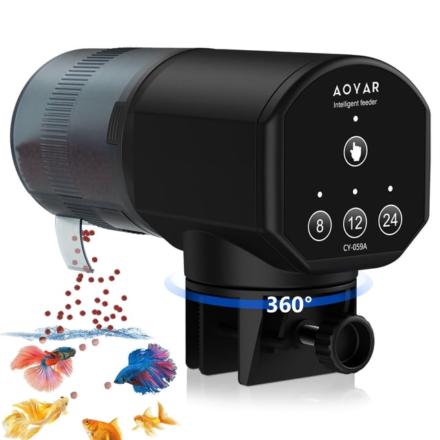 Comedero automático para peces Aoyar de 200 ml para acuario con temporizador