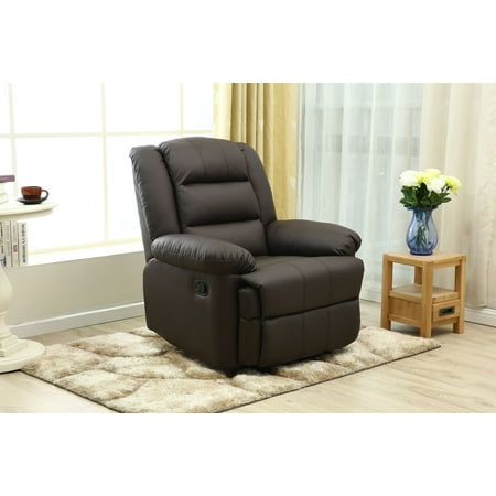 Adba Oversize And Overstuffed Single Seat Faux Leather Recliner Adba Oversize And Overstuffed Single Seat Faux Leather Recliner Modern Style With Brown Color