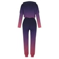 thumbnail image 4 of UAMVSH Jogging Suits for Women Long Sleeve Crew Neck Hoodie Tops with Jogger Pants Trendy Gradient Color 2 Piece Sweatsuit Sets(3X-Large,Purple 1), 4 of 5