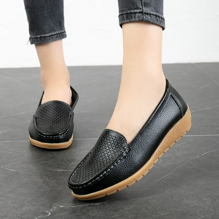 

Tangnade Winter Clearance Solid Color Slip-on Wedges Shoes Single Shoes Casual Shoes for Women