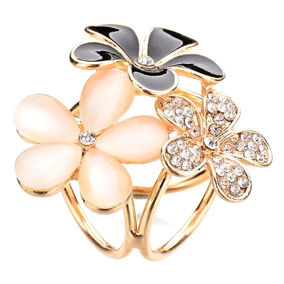 Women's Flower Scarf Clip Ring Stewardess Shawl Wrap Neckerchief Slides Buckle