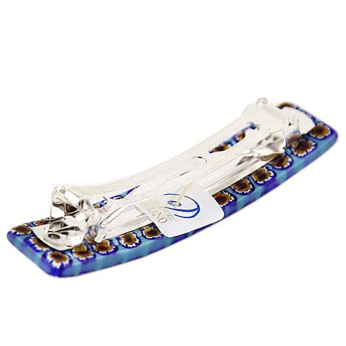 GlassOfVenice Murano Glass Millefiori Hair Clip - Blue