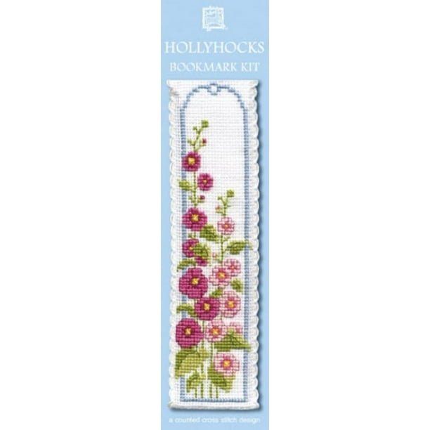 Textile Heritage Hollyhocks Counted Cross Stitch Bookmark Kit