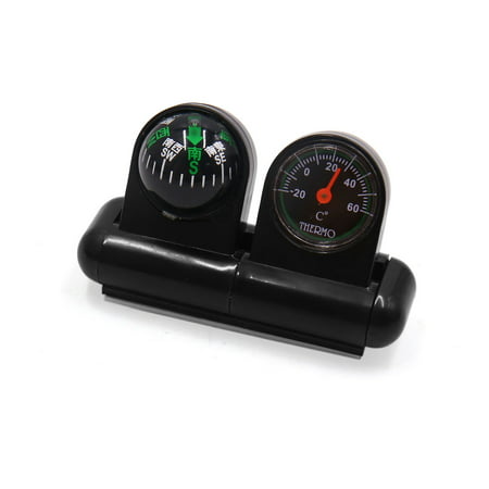 Universal 2 in 1 Car Interior Navigation Compass Thermometer Adhesive Base