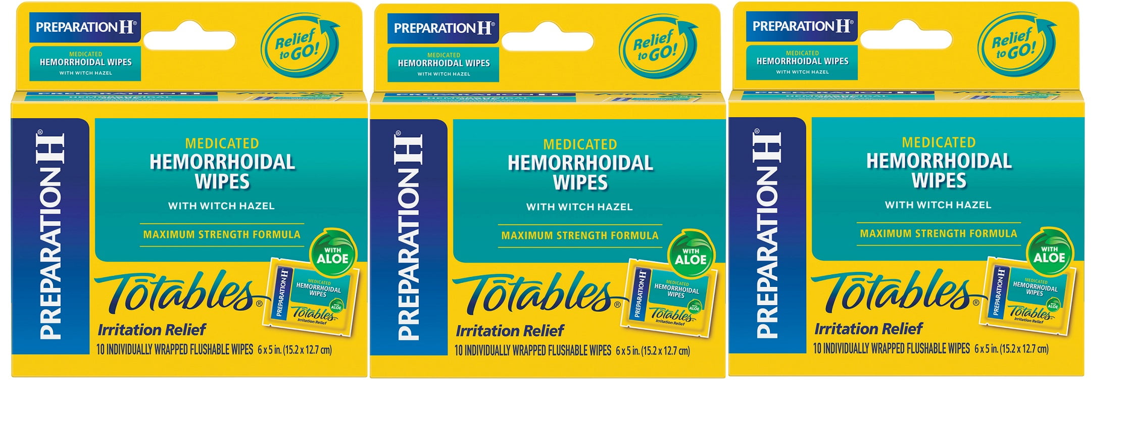 Preparation H Witch Hazel Hemorrhoid Relief Flushable Medicated Wipes