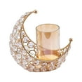 thumbnail image 5 of Candle Holder Metal Candlestick Centerpiece Candelabra Craft Ornament Tea Light Holder Moon Shape for Tabletop Birthday Farmhouse Decoration S, 5 of 10