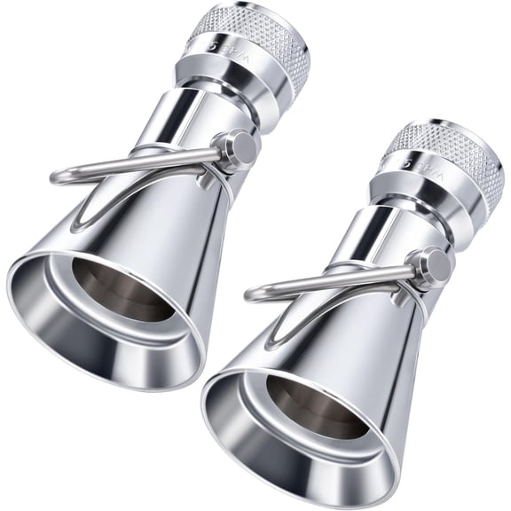 2 Setting Pivoting Single Spray Shower Head with Shut Off Valve, Replacement for 52650-PK Compatible with Delta Shower, 2.5 GPM Brass Water Saving Shower Head 1 5/8" Diameter Spray Face(2 Pack)