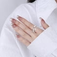 thumbnail image 4 of WIFKLSIIPG Hands Diamond Ring Love Engraved Opening Adjustable Ring Heartwarming Gift Fashionable Simple Versatile Temperament Ring, 4 of 7